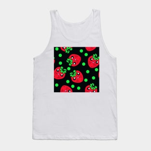 Stawberry Black Tank Top